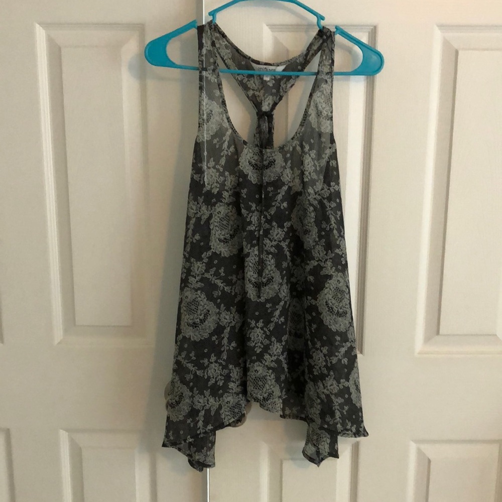 Sheer black and grey top